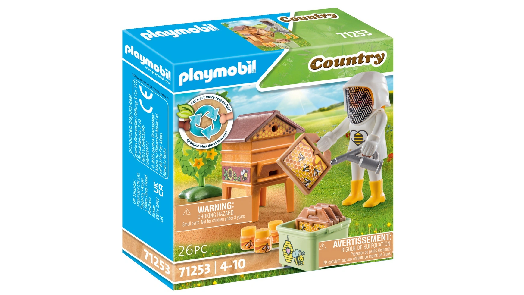 Страна пчеловод Playmobil коврик для мыши с принтом пчелы пчеловод медоносные пчелы 25x20см