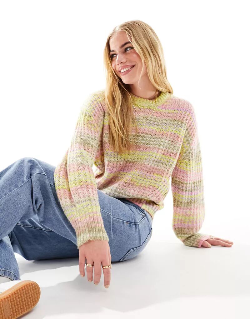 Сиреневый вязаный свитер JJXX Space Dye