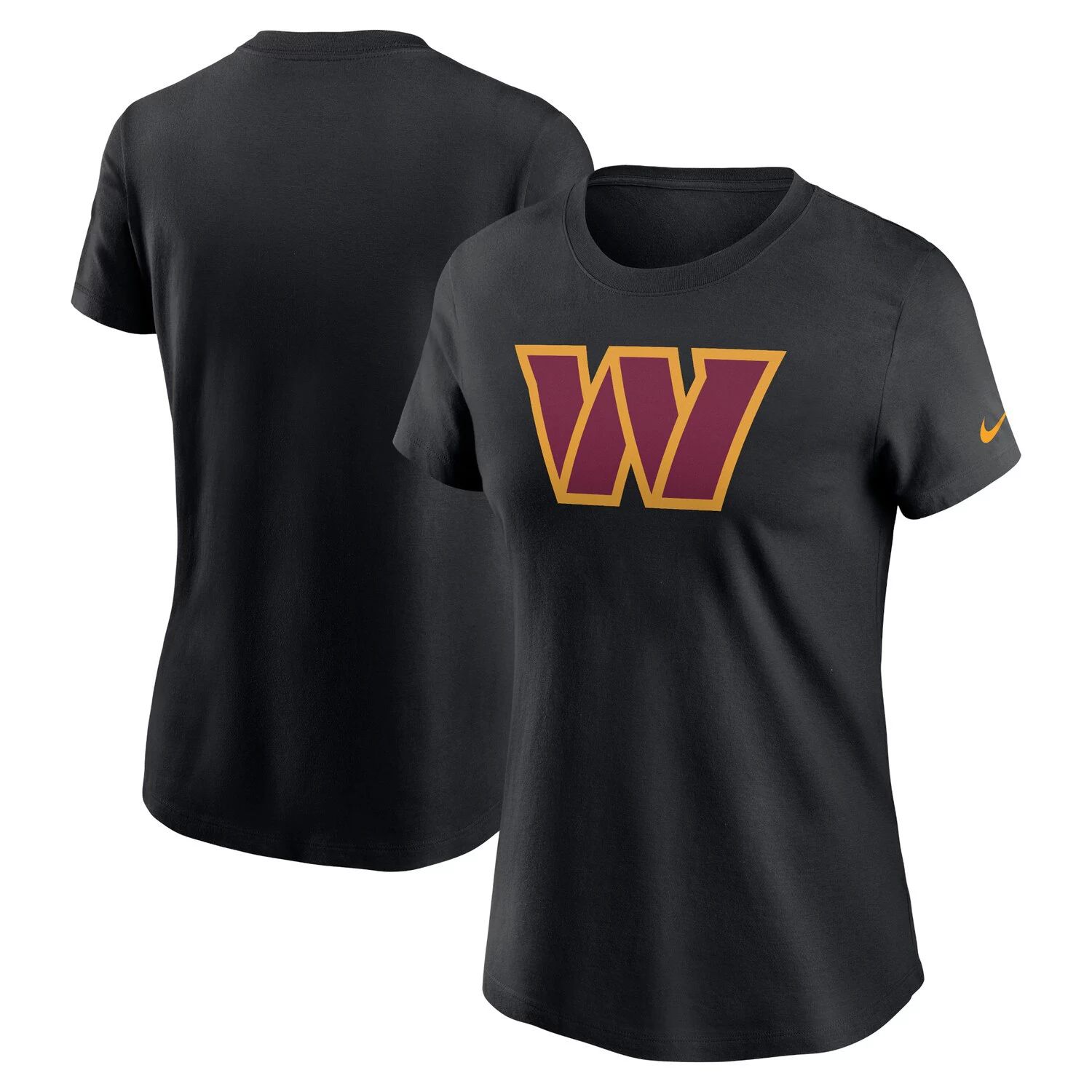 Женская черная хлопковая футболка с логотипом Nike Washington Commanders Essential Nike