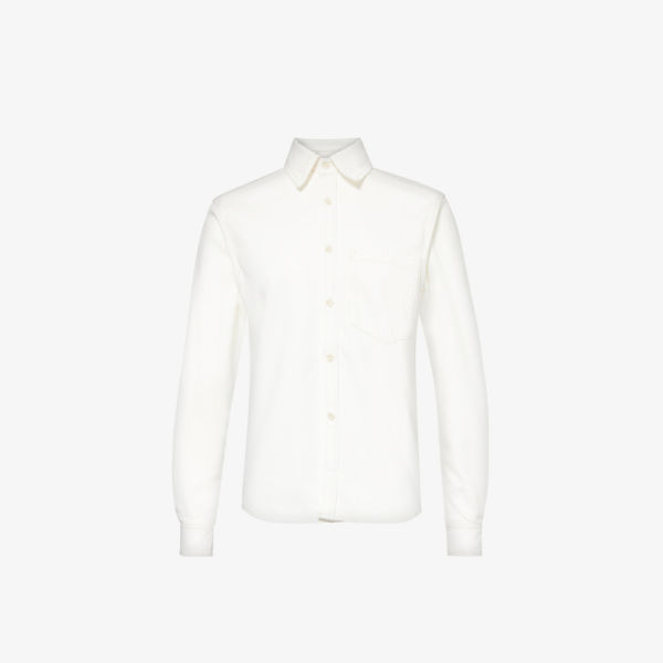 цена Классическая рубашка из смесового хлопка с длинными рукавами With Nothing Underneath, белый