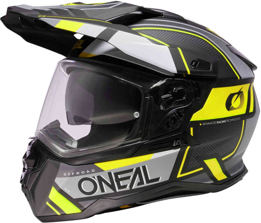 Квадратный шлем для мотокросса DSeries Oneal, матовый черный/желтый