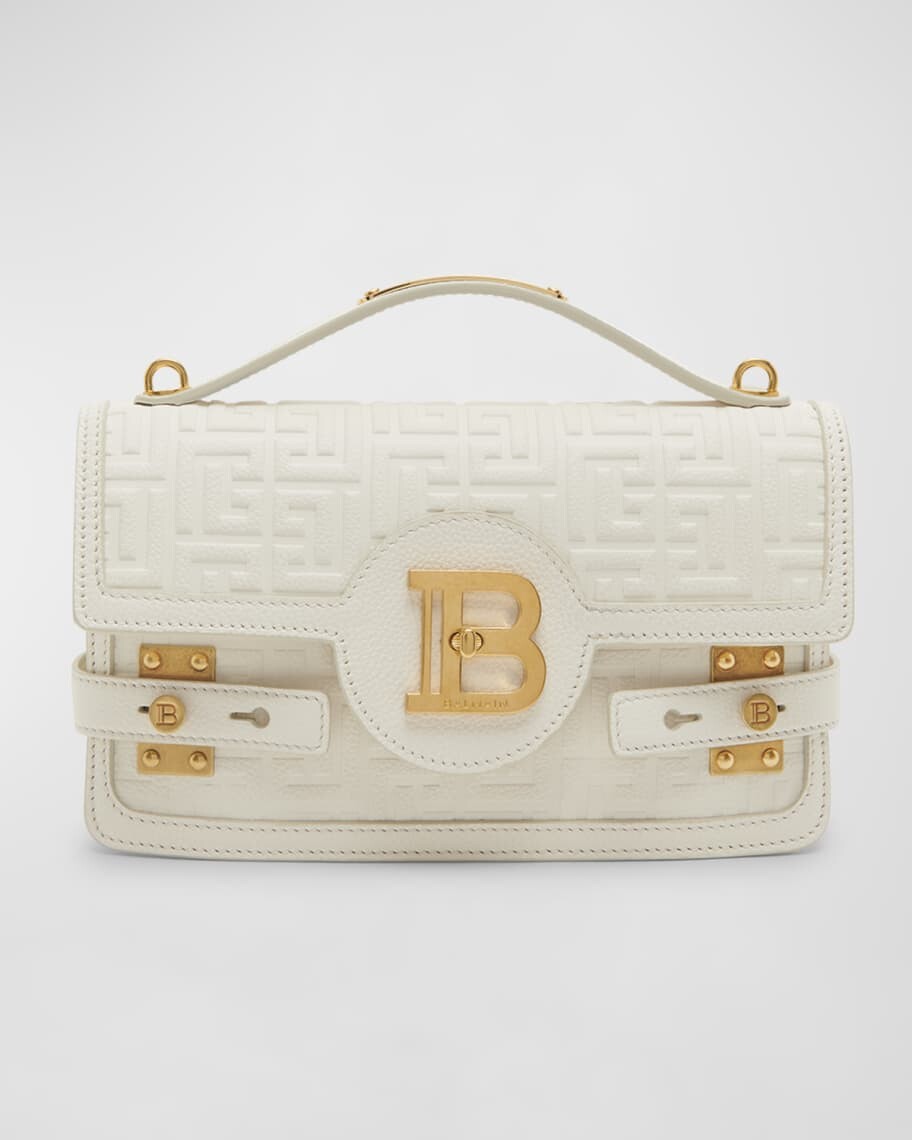 

Кожаная сумка BBuzz 24 с монограммой и ручкой сверху Balmain