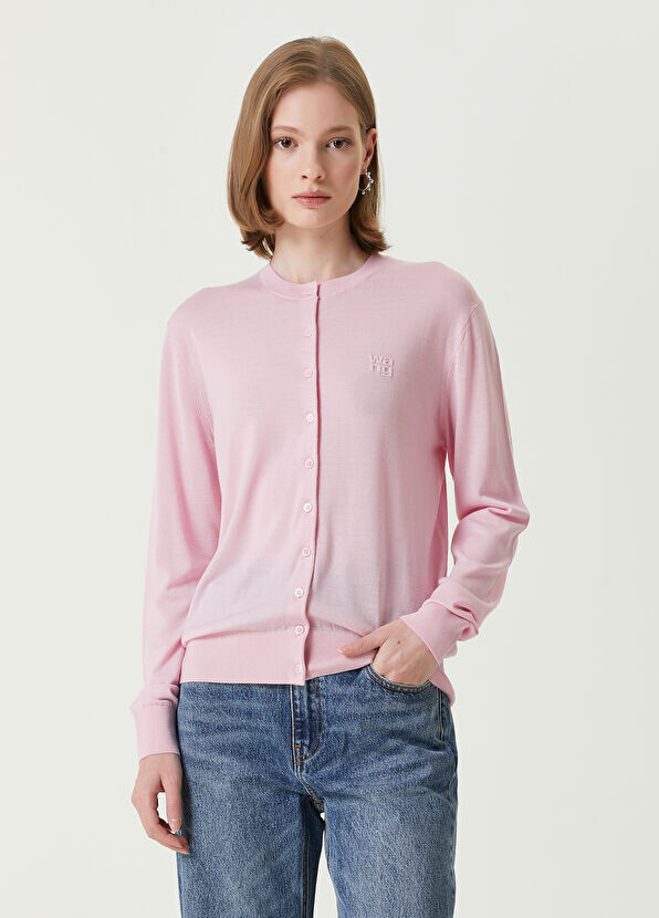 

Шерстяной кардиган с логотипом T By Alexander Wang, розовый