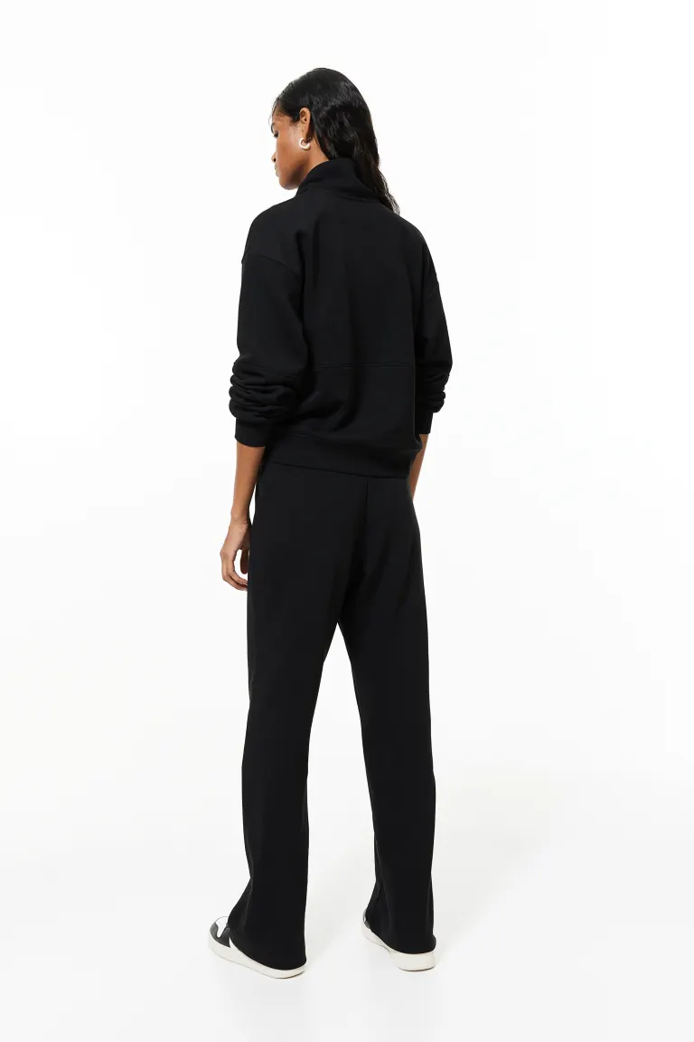 Прямые свободные брюки H&M, черный