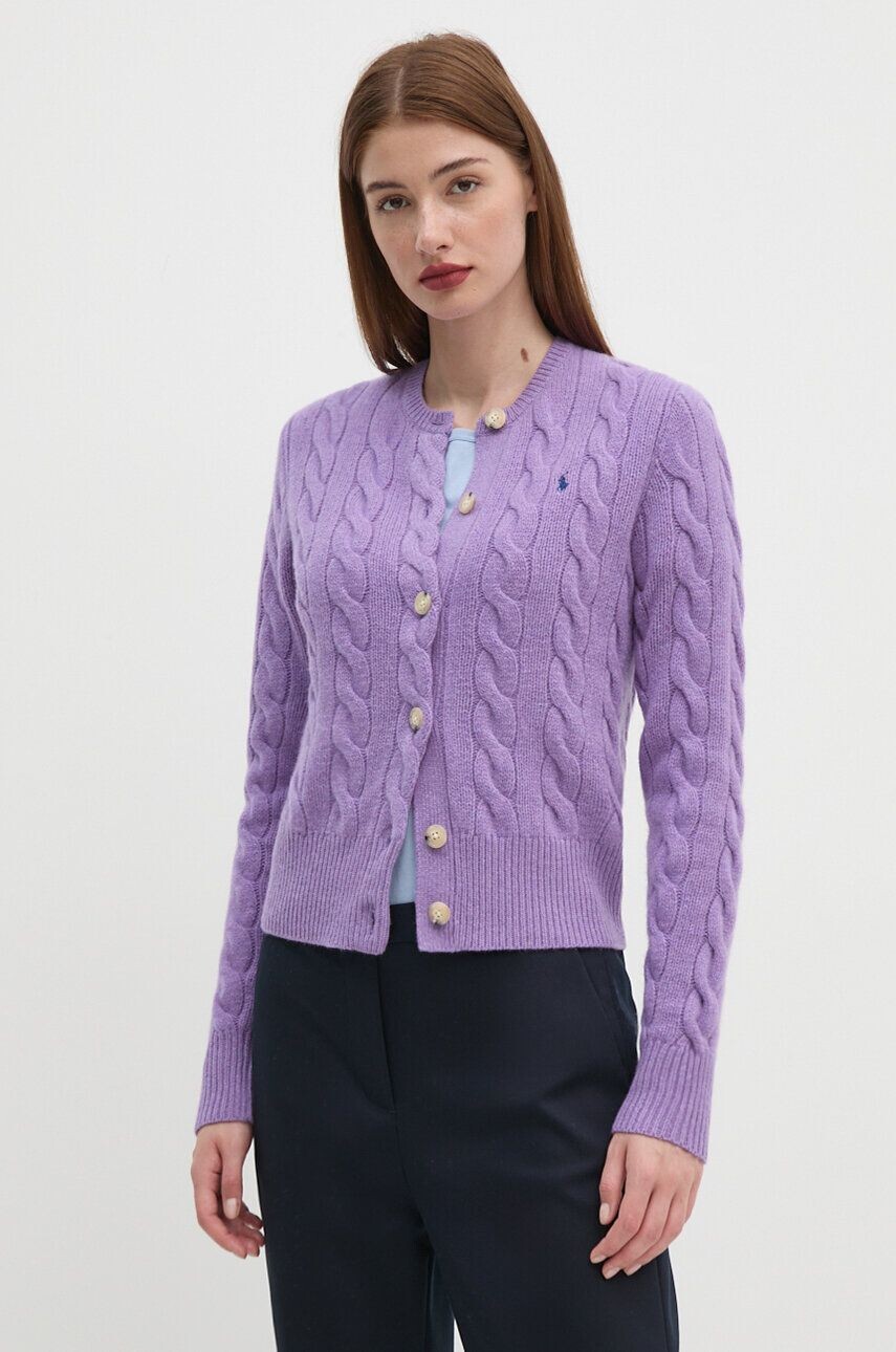 

Шерстяной кардиган Polo Ralph Lauren, фиолетовый