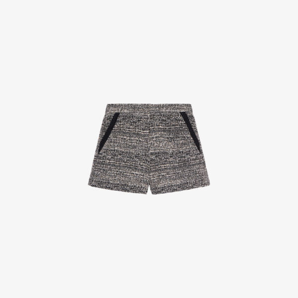 

Твидовые шорты с высокой посадкой и эффектом металлик The Kooples, черный