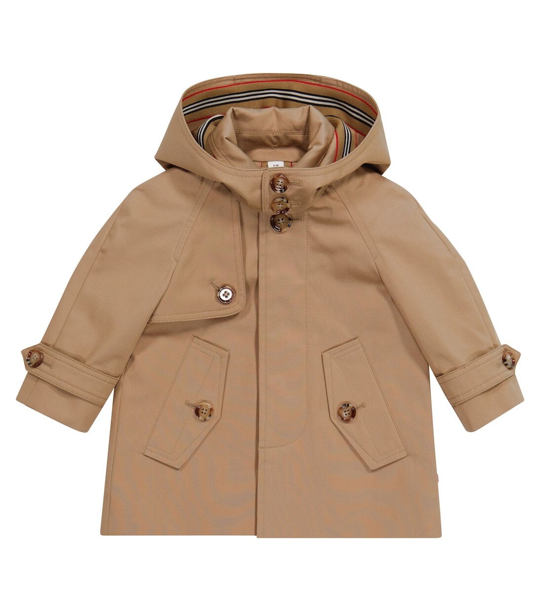 

Детское пальто-автомобиль из хлопкового твила Burberry, бежевый