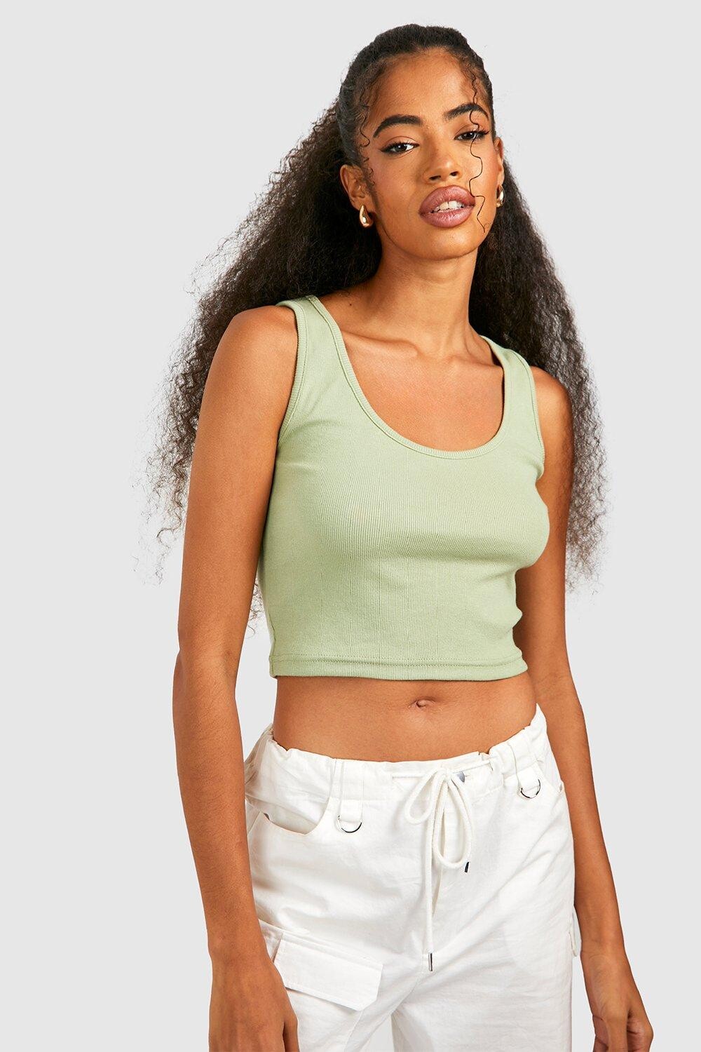 

Жилет с овчным вырезом basic rib Boohoo, оливковый