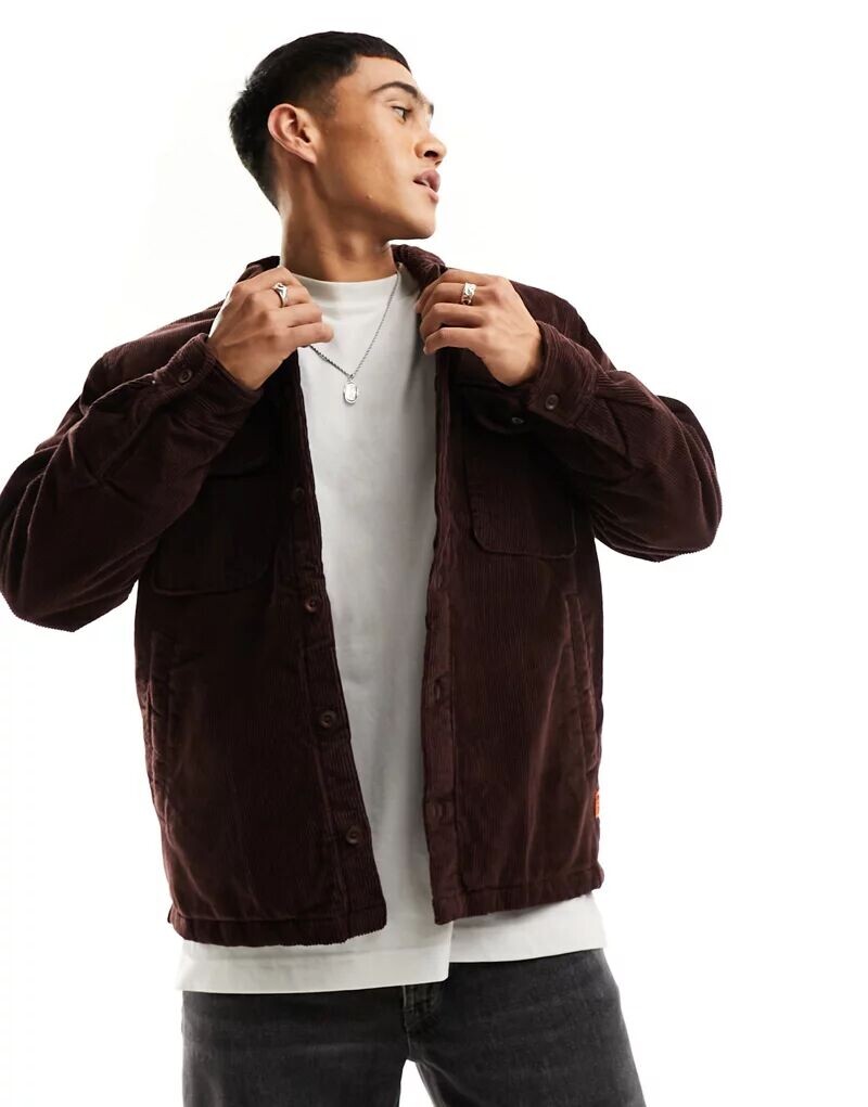 

Вельветовая куртка-рубашка горького шоколада Superdry Surplus