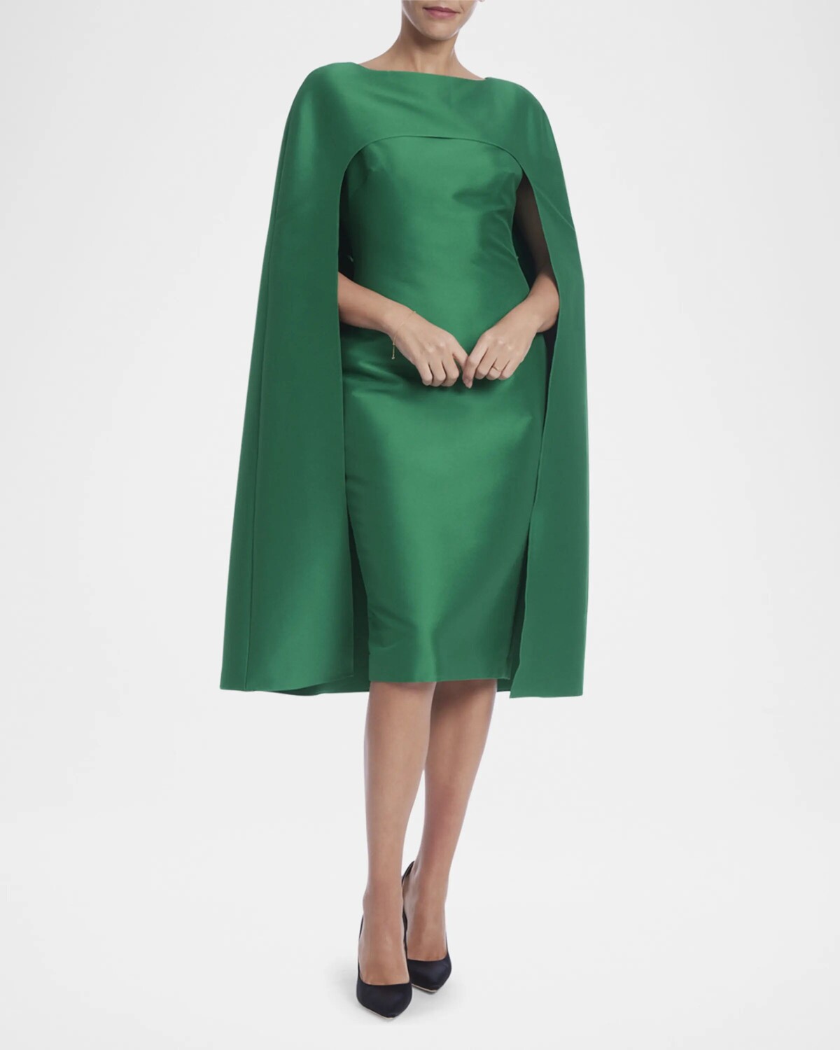

Облегающее платье-кейп Badgley Mischka Collection, цвет Emerald