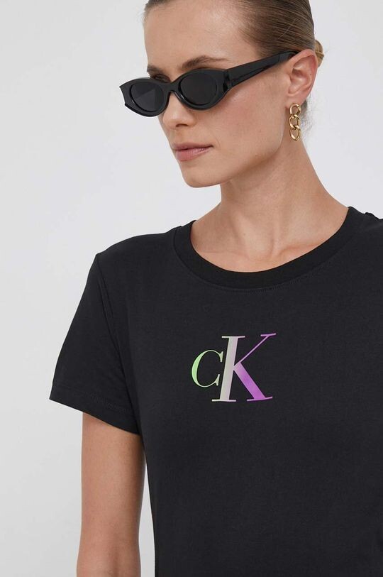 

Хлопковая футболка Calvin Klein Jeans, черный
