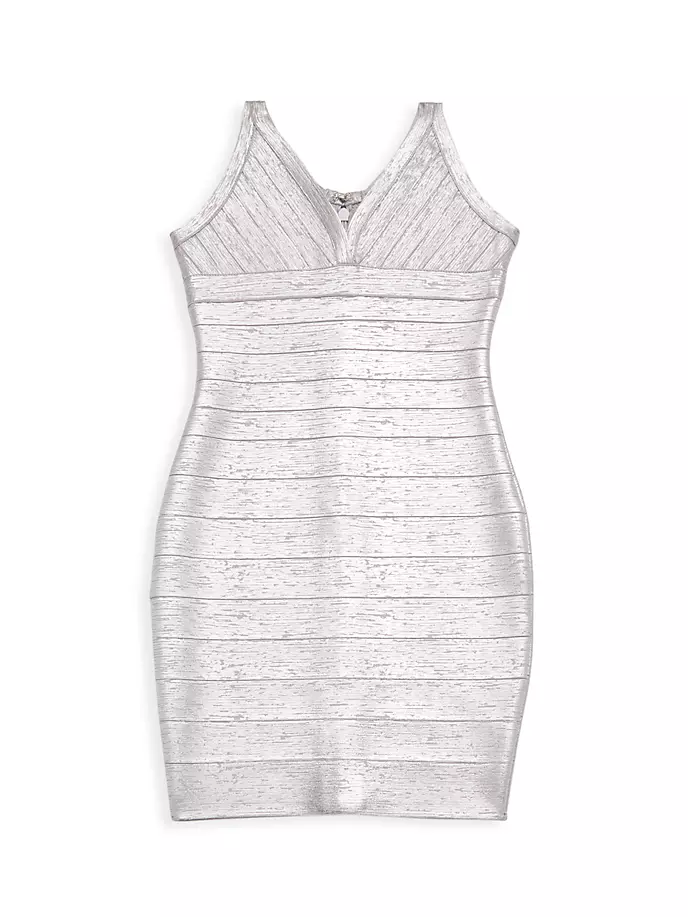 Платье эластичной вязки для девочек с V-образным вырезом Katiej Nyc, цвет silver foil pop the bubbly fringe foil garland silver