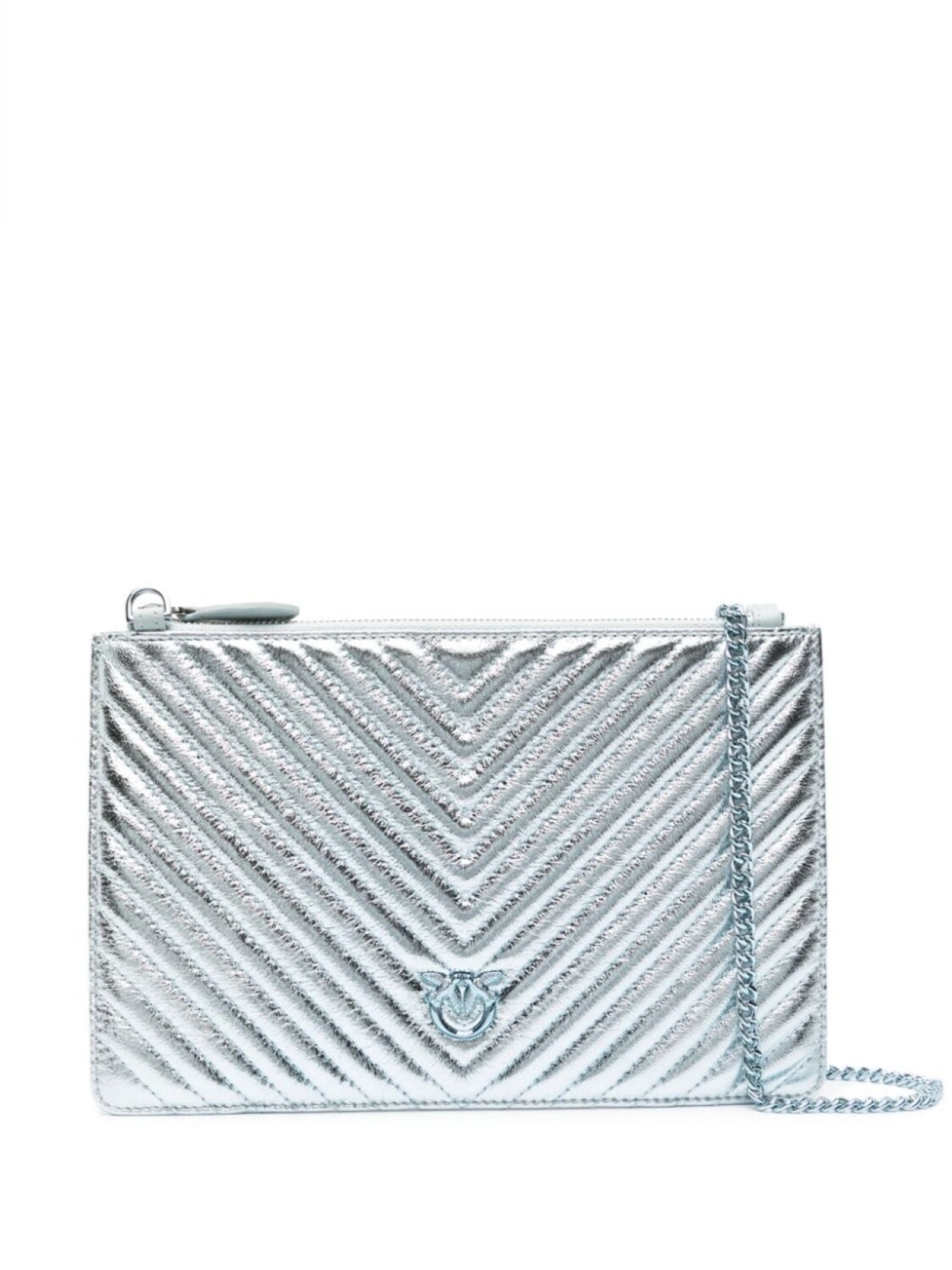 

PINKO стеганый клатч с эффектом металлик, серый