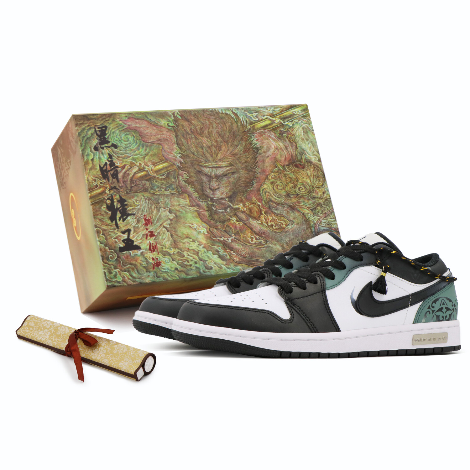 

Баскетбольные кроссовки Air 1 Vintage Men Low-Top Black/White/Green Jordan