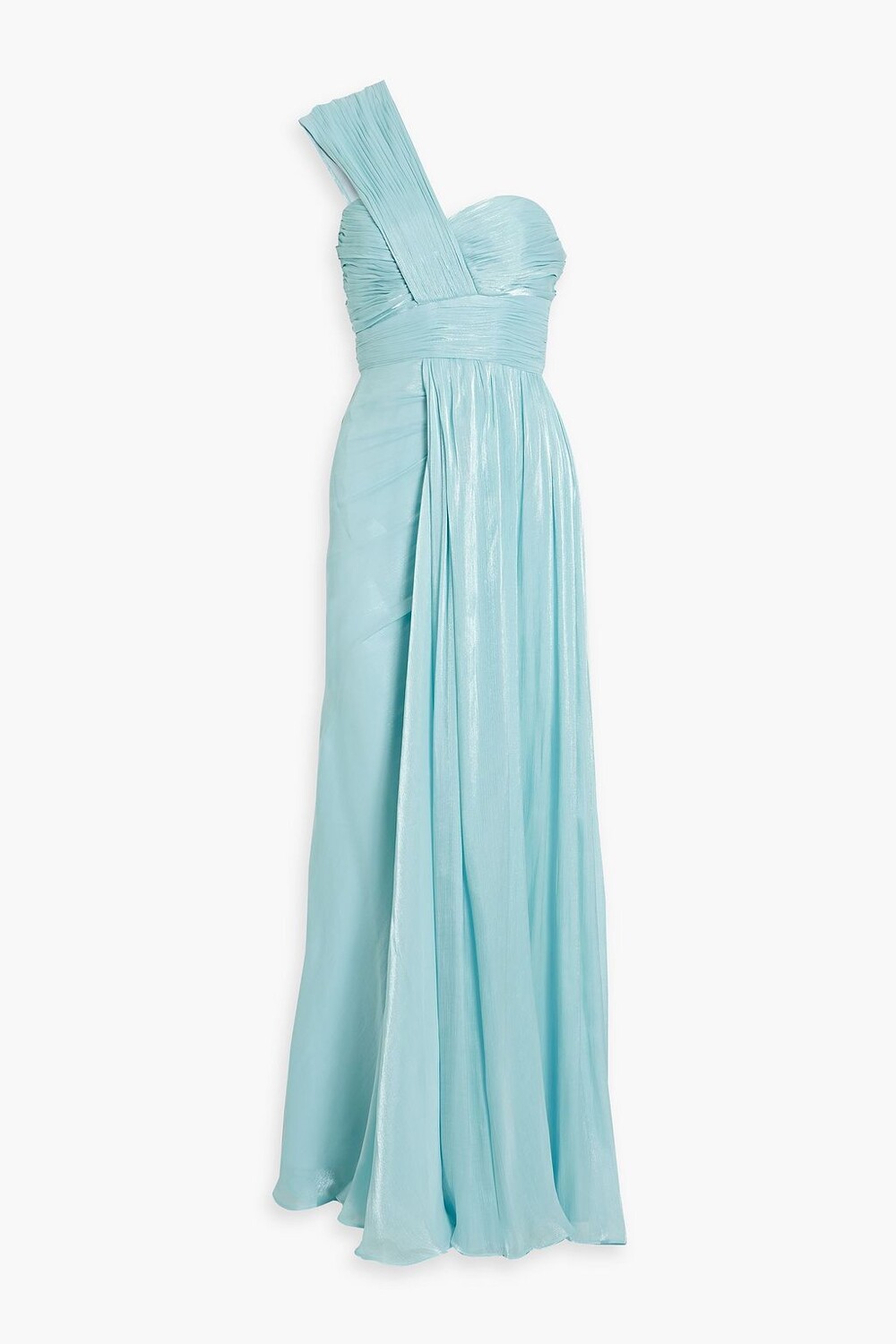 

Платье из плиссированного жоржета на одно плечо BADGLEY MISCHKA, синий