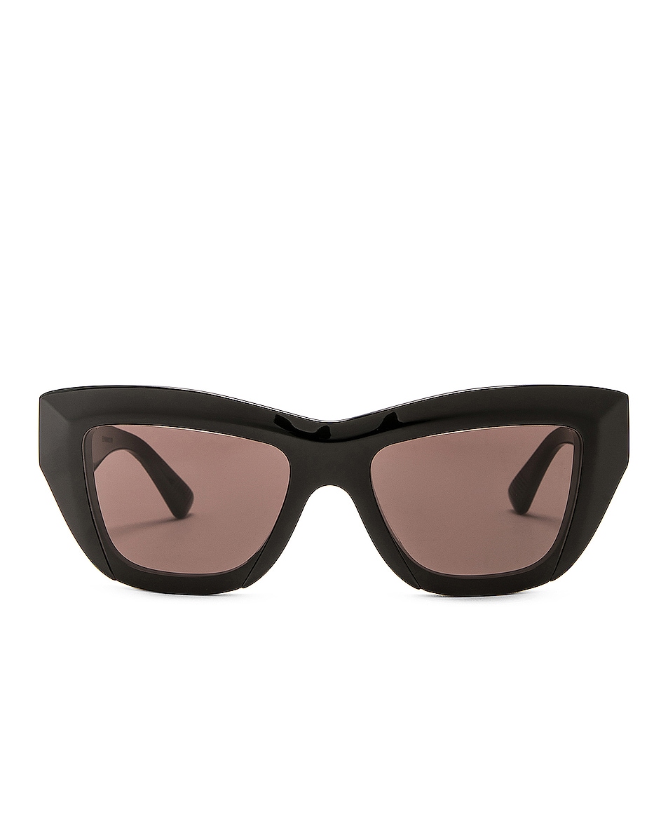 Солнцезащитные очки Bottega Veneta Square, черный солнцезащитные очки bottega veneta square цвет shiny black