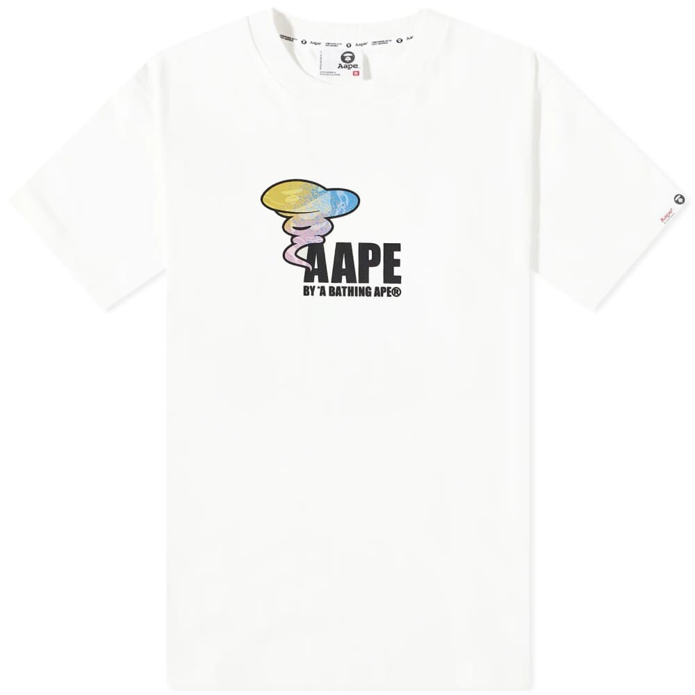 

Дымчатая футболка AAPE & Peace, слоновая кость