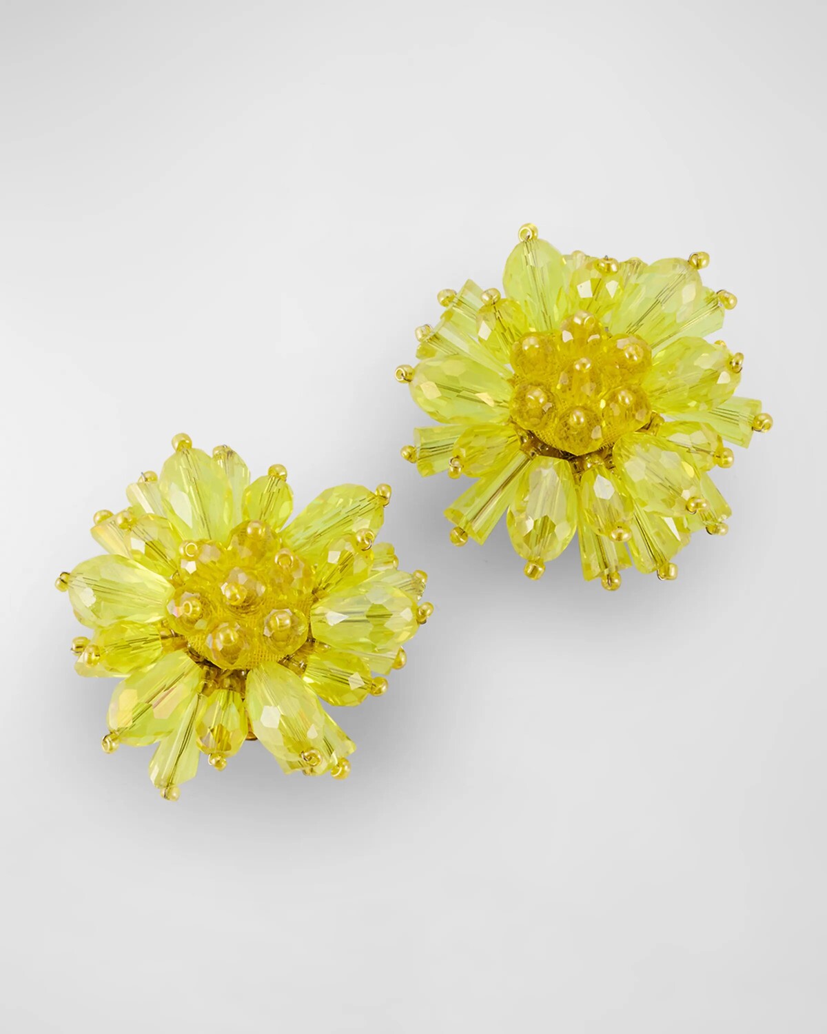 

Серьги-пуговицы из бисера и цветов Oscar de la Renta, цвет Citrine