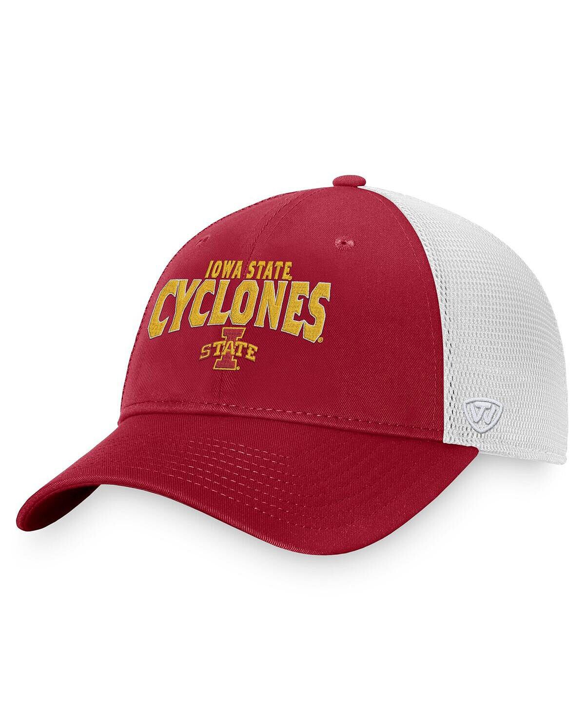 

Мужская кепка Cardinal белого цвета Iowa State Cyclones Breakout Trucker Snapback Top of the World