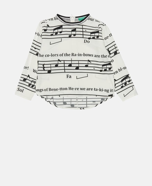 

Топ с длинными рукавами United Colors of Benetton, белый