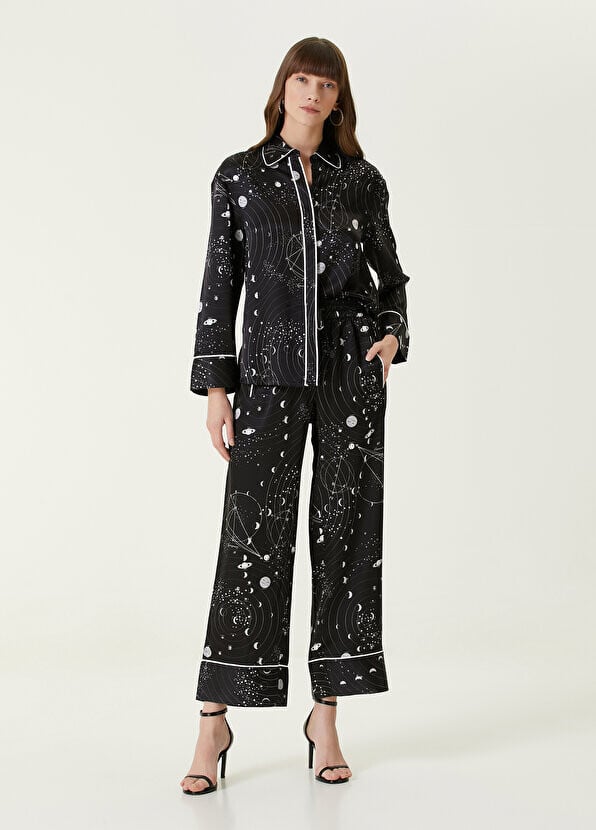

Черные пижамные штаны с узором AllSaints, Черный
