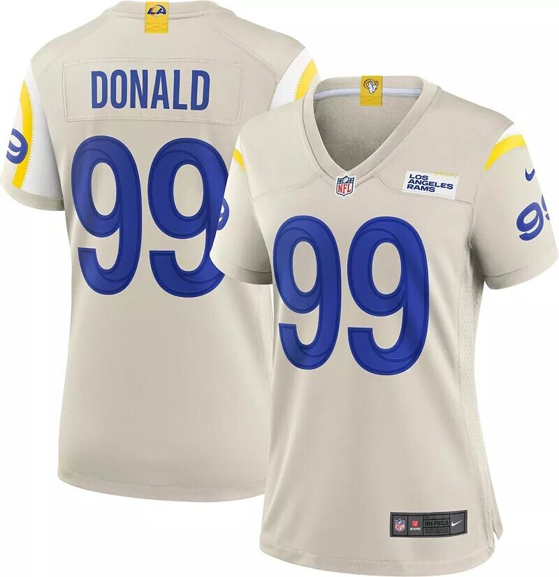 

Женская белая игровая майка Nike Los Angeles Rams Aaron Donald #99