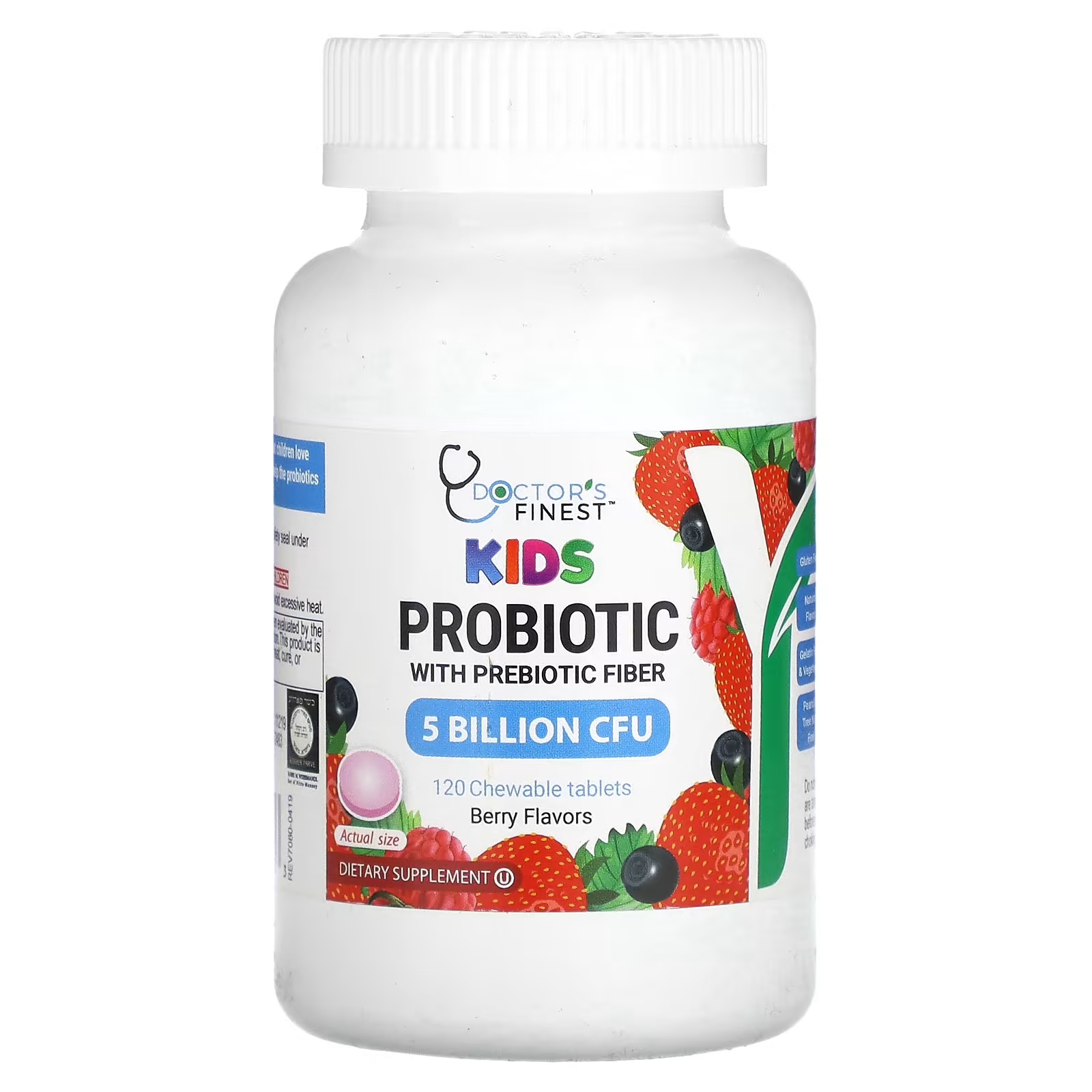 Пробиотик для детей Doctor's Finest с пребиотическими волокнами, 120 жевательных таблеток гэннон ш йога и вегетарианство
