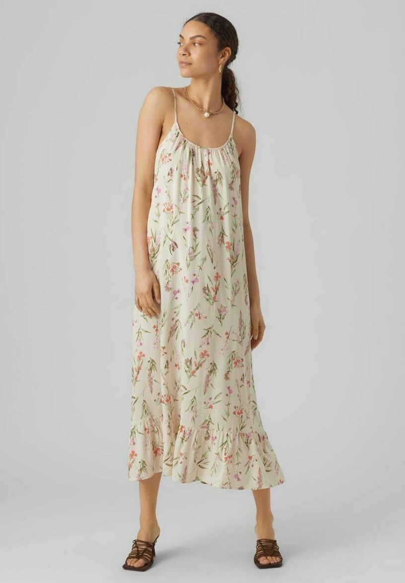 

Длинное платье Vero Moda, бежевый