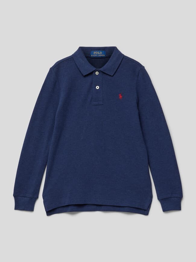 

Лонгслив с воротником-поло Polo Ralph Lauren, темно-синий
