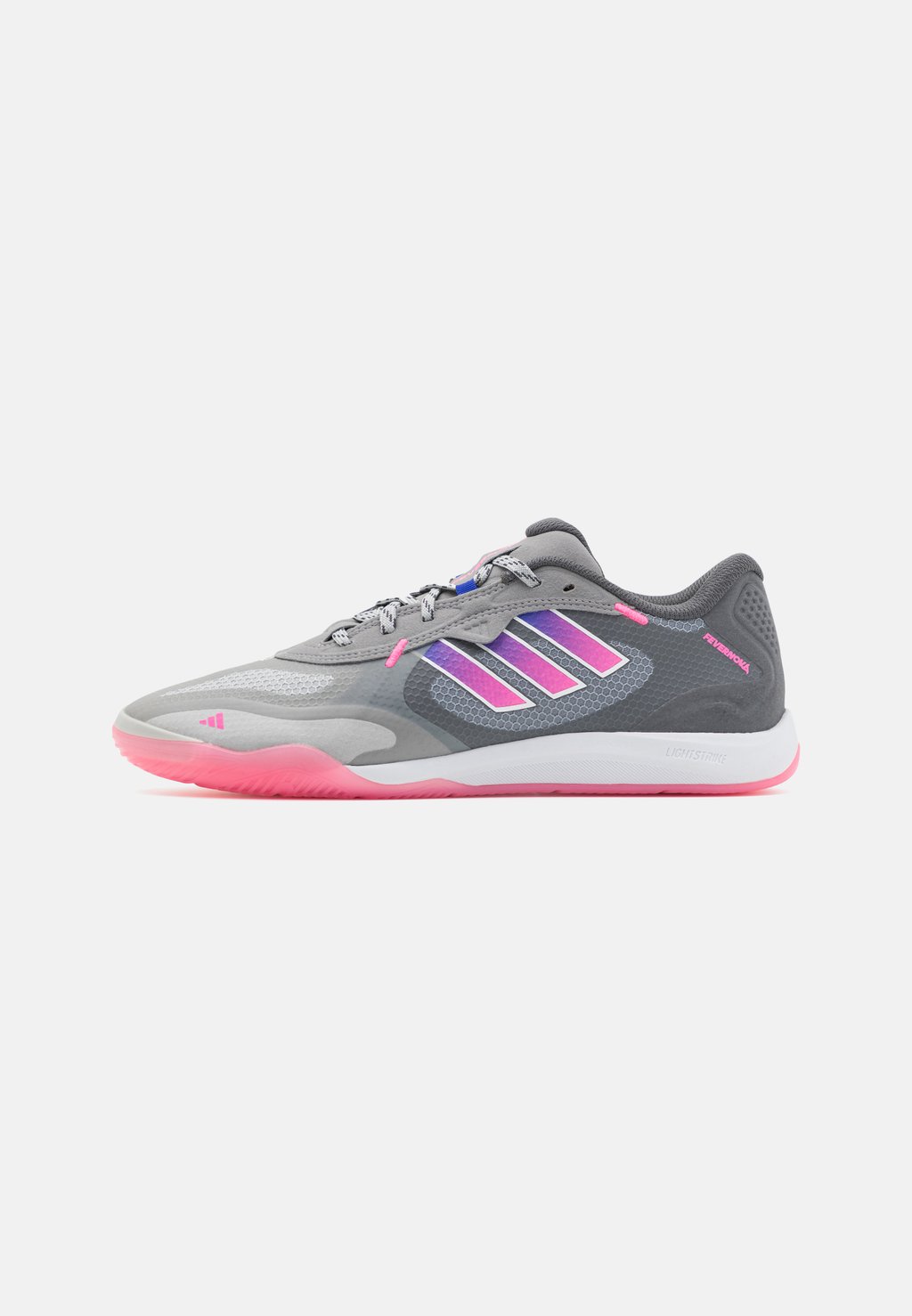 цена Бутсы для мини-футбола FEVERNOVA COURT adidas Performance, цвет grey two/lucid pink/lucid blue