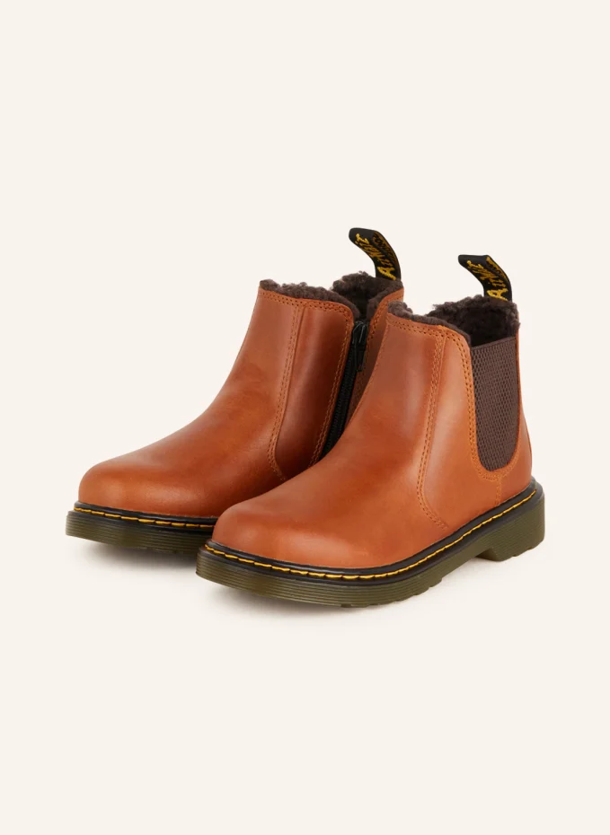 

Ботинки челси 2976 leonore с искусственным мехом Dr. Martens, коричневый