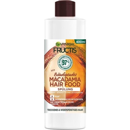 

Fructis Пищевой кондиционер для волос «Укрощение макадамии» Веганская формула для сухих непослушных волос 400 мл, Garnier