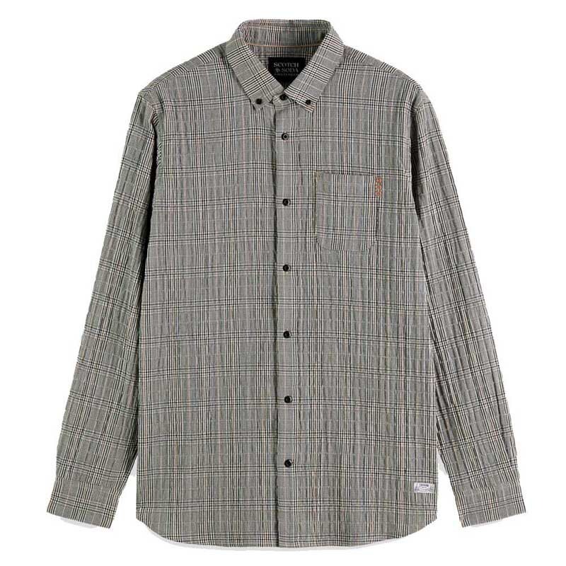 

Рубашка с длинным рукавом Scotch & Soda Seersucker Glen Check, серый