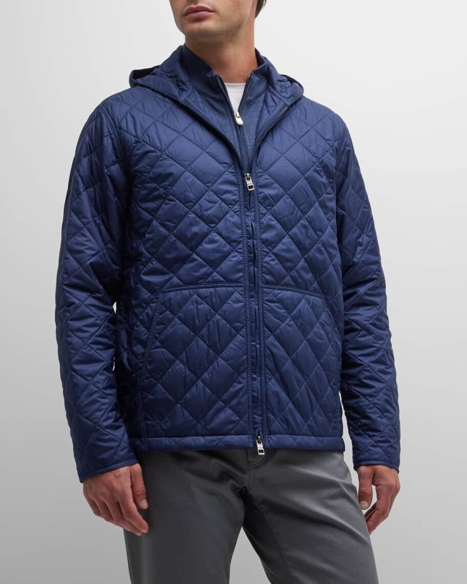 

Мужская стеганая худи Essex с молнией во всю длину Peter Millar, Синий