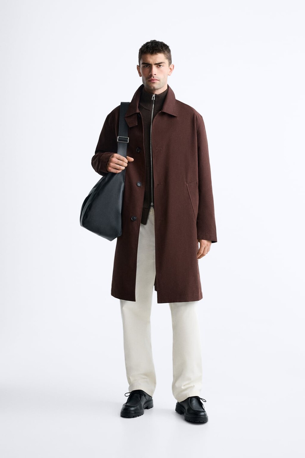 

Технический тренч ZARA, темный баклажан