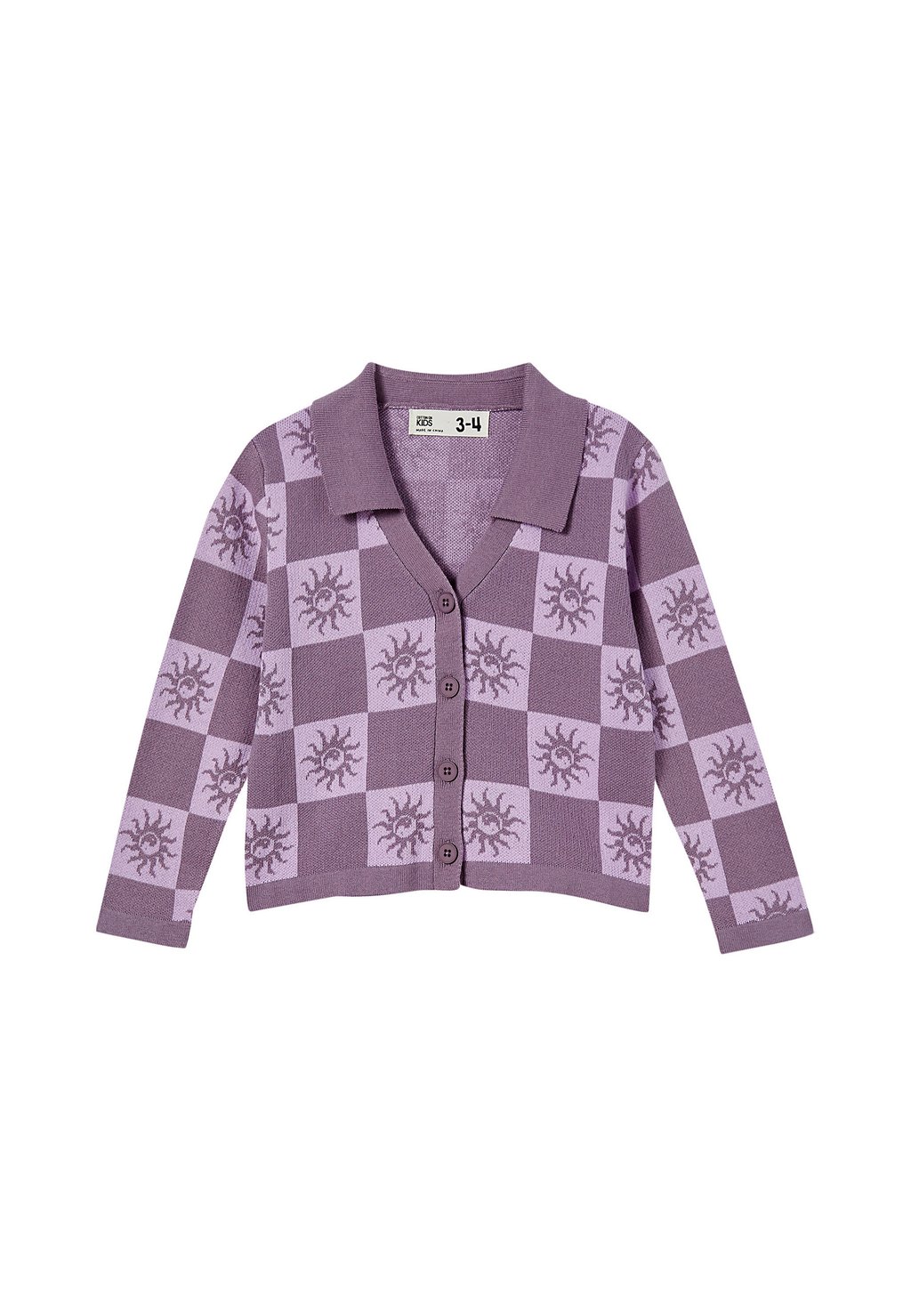цена Кардиган Gina Cotton On, цвет dusk purple yin yang checkerboard