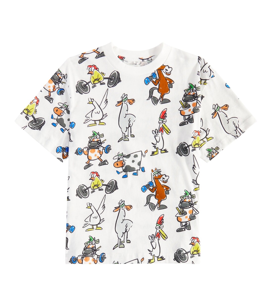 

Футболка из хлопкового джерси с рисунком Doodle Stella Mccartney, белый