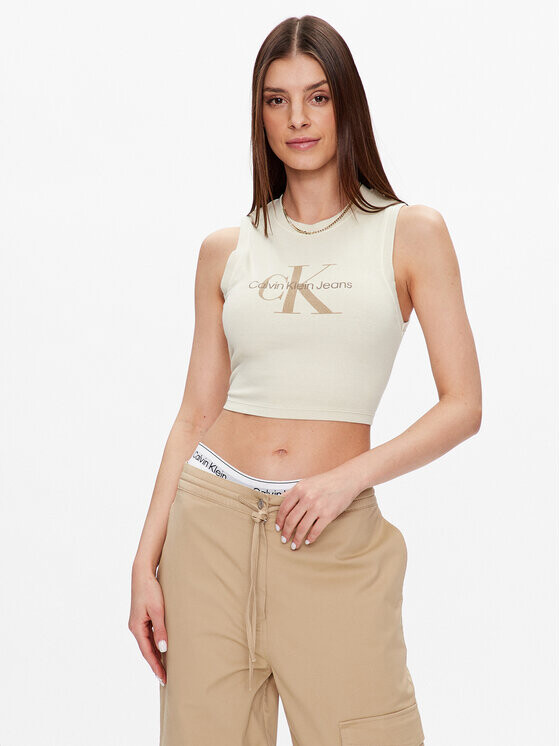 

Топ приталенного кроя Calvin Klein, бежевый