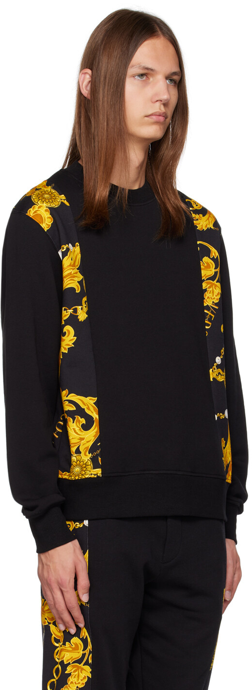 

Черная толстовка с цепочкой от кутюр Versace Jeans Couture, Черный