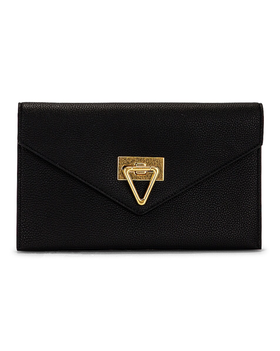 

Сумка Bottega Veneta Small Point Lock Pouch, цвет Black & Gold