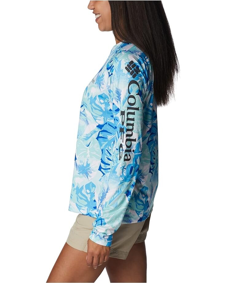 

Рубашка Columbia Super Tidal Tee Long Sleeve Shirt, цвет Gulf Stream Philo Palms