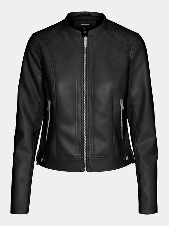 Узкая куртка из искусственной кожи Vero Moda, черный