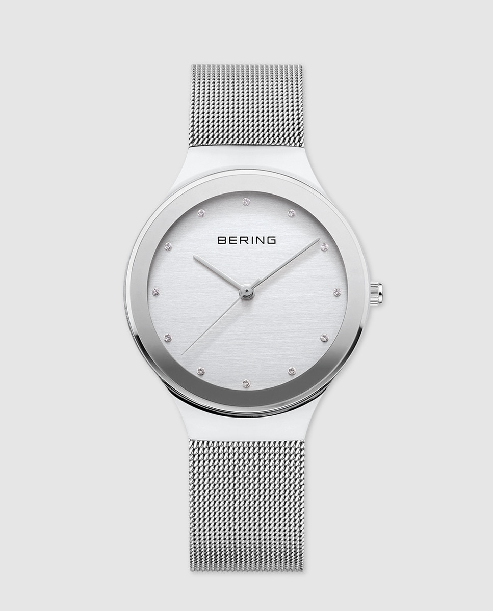 Беринг 12934-000 стальные женские часы Bering, серебро цена и фото
