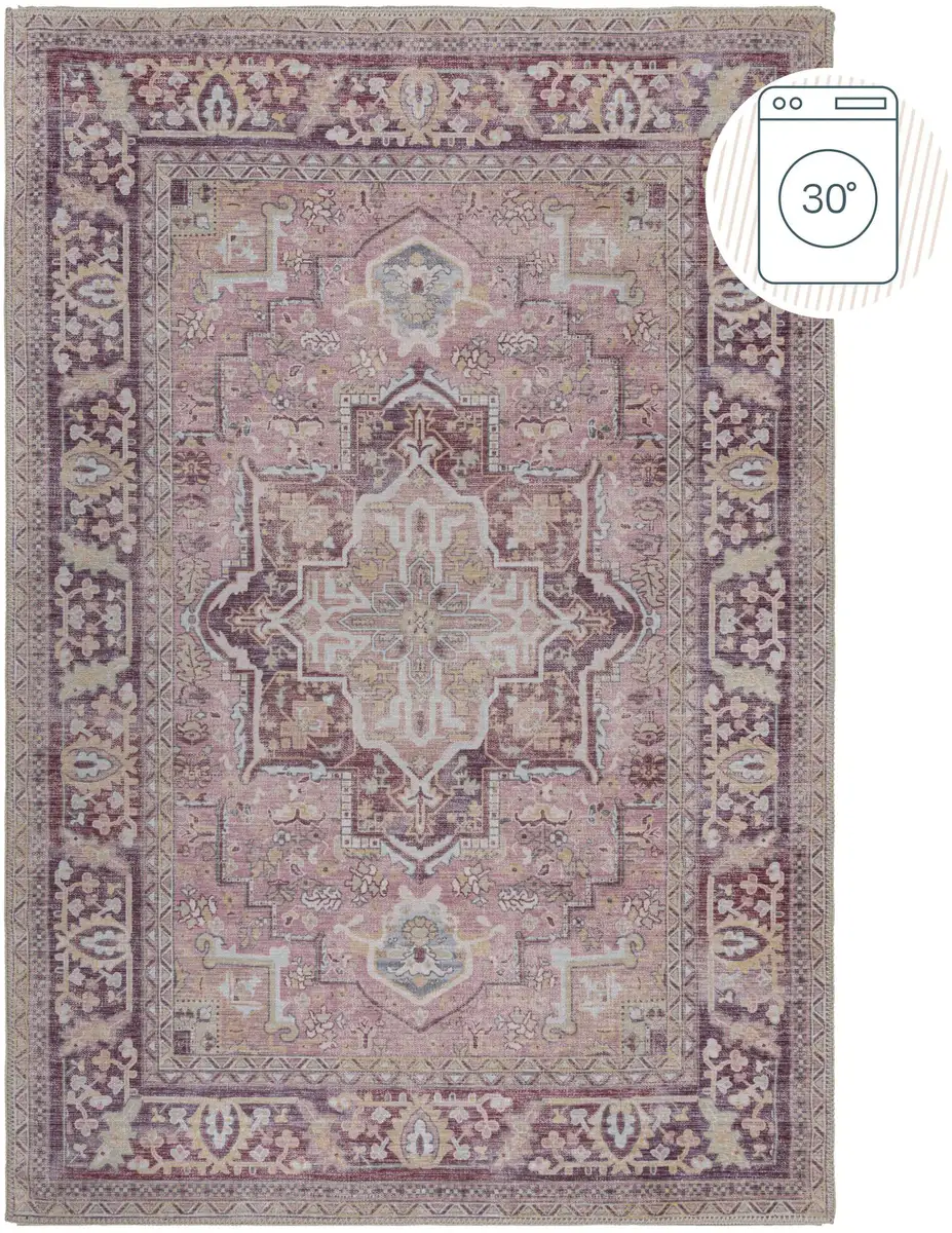 

FLAIR RUGS Ковер "Windsor", прямоугольный, моющийся ковер 60х230 см, розовый