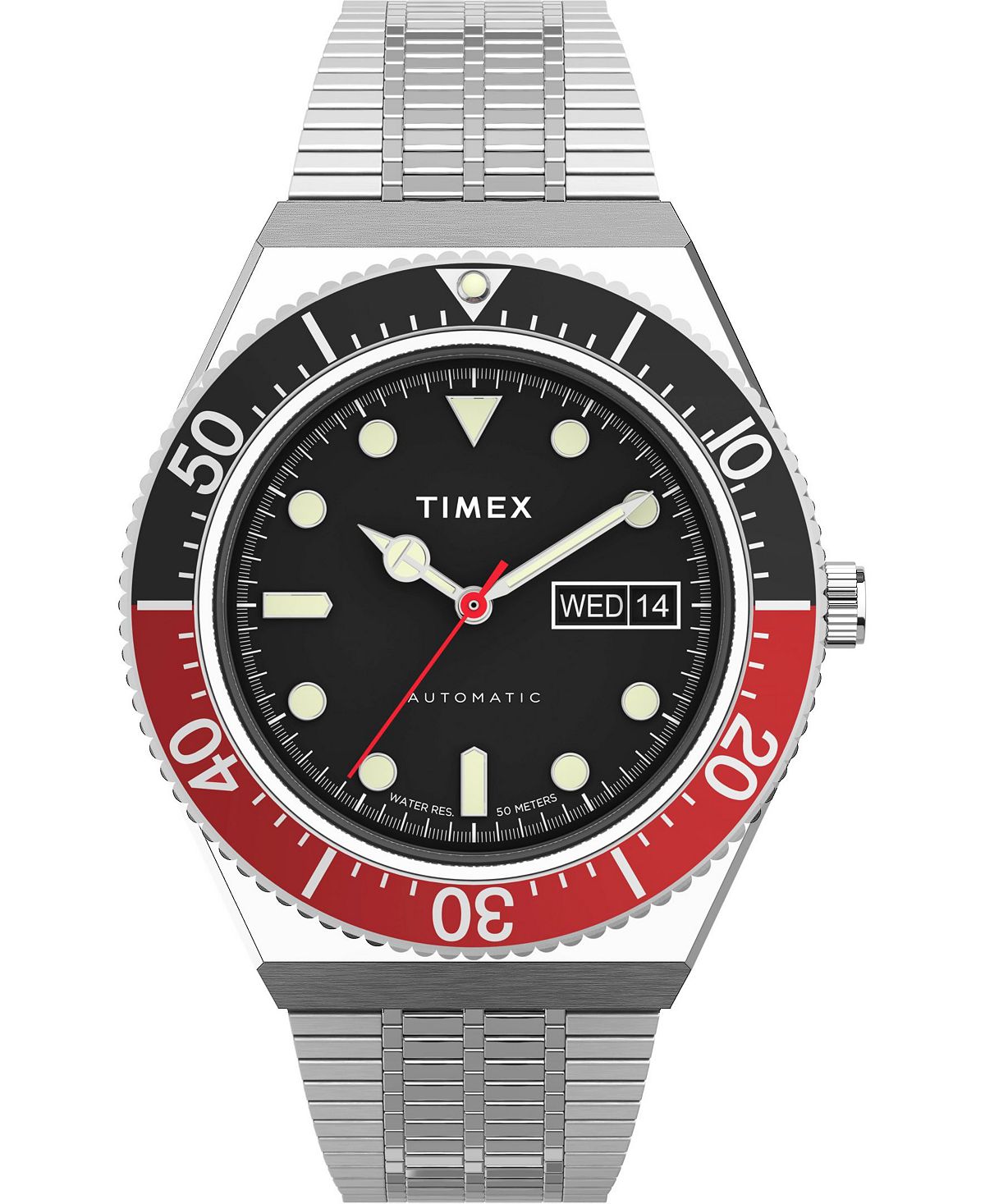 Мужские автоматические часы M79 серебристого цвета с браслетом из нержавеющей стали, 40 мм Timex женские часы q серебристого цвета с браслетом из нержавеющей стали 36 мм timex