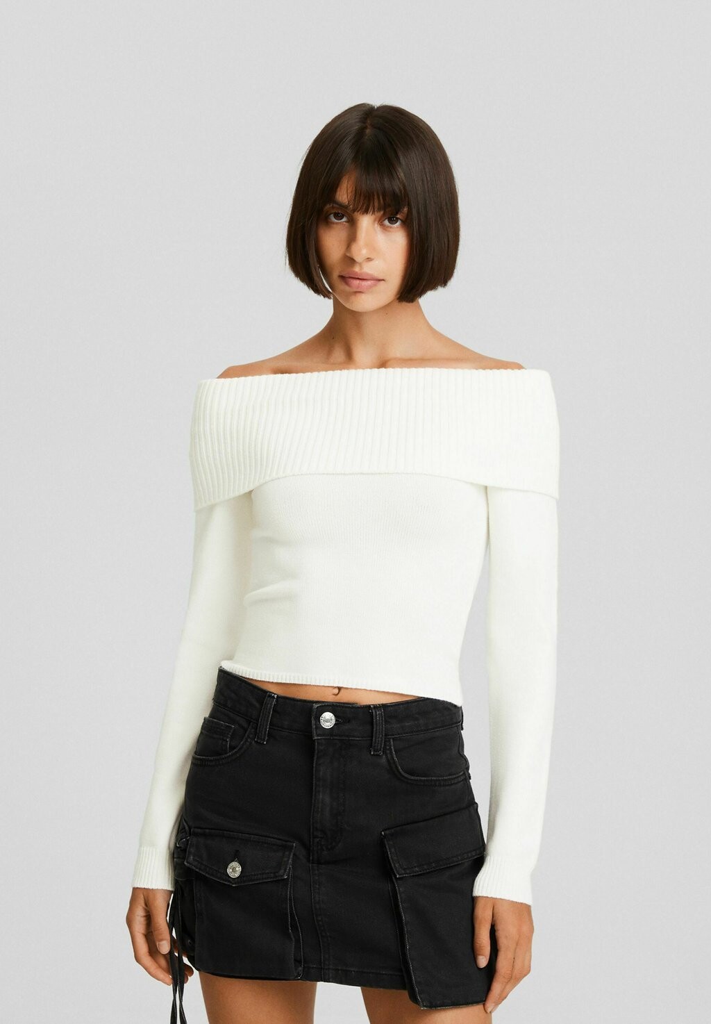 

Свитер Bardot Bershka, белый