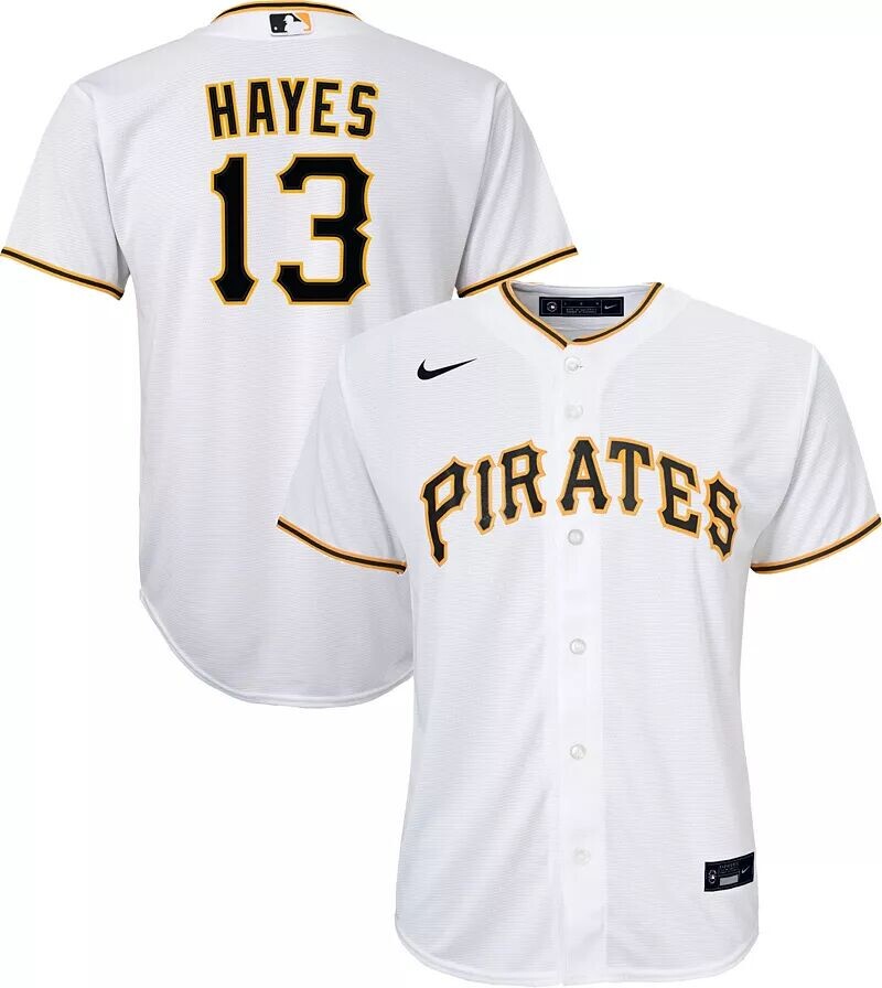 

Белая реплика Nike Youth Pittsburgh Pirates Ke'Bryan Hayes # 13