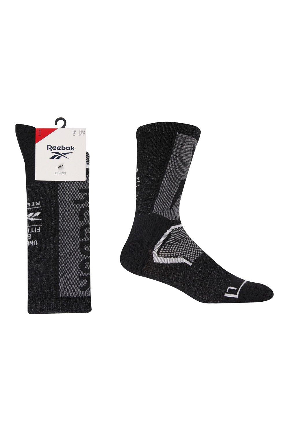 1 пара упаковок длинных компрессионных спортивных носков для фитнеса Reebok, черный