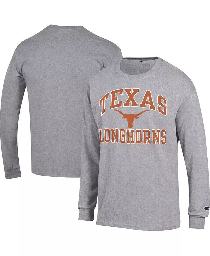 

Мужская футболка с длинным рукавом Heather Grey Texas Longhorns High Motor Champion, серый