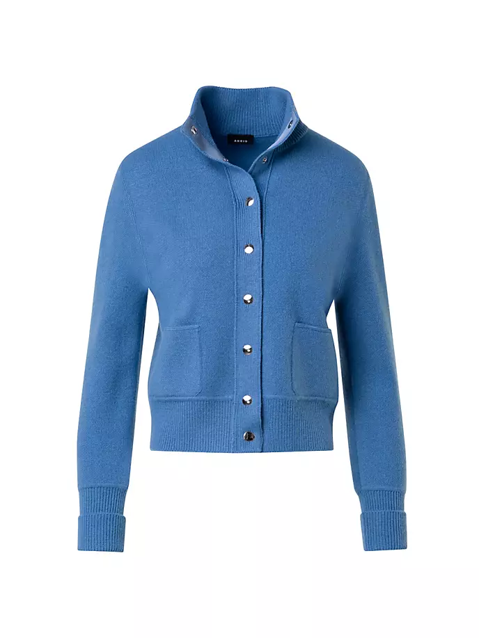 

Кашемировый кардиган с застежкой спереди Akris, цвет light denim